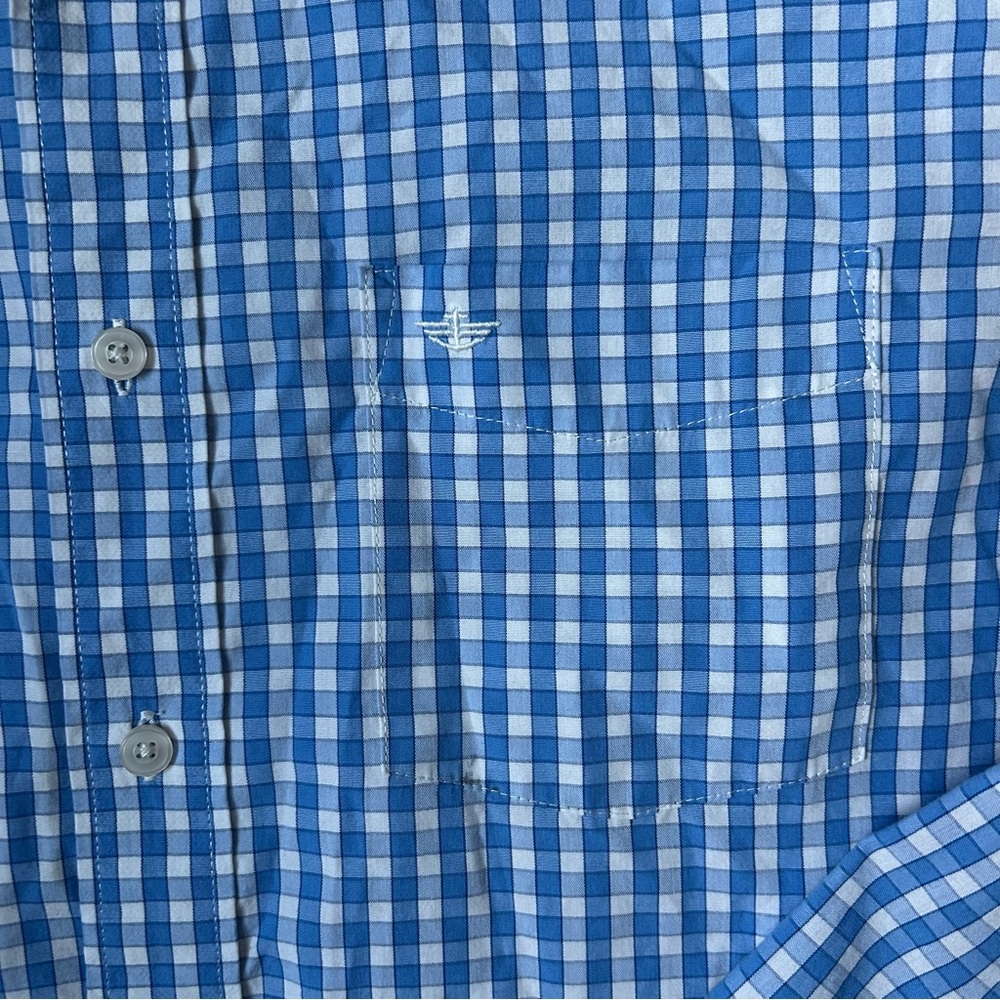 M Blue & White Dockers Button Up Long Sleeve Size M |A73 - Picture 4 of 8